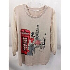 Kiss & Fly Top Women's Size: XL Kisses From London Sheer Sleeves